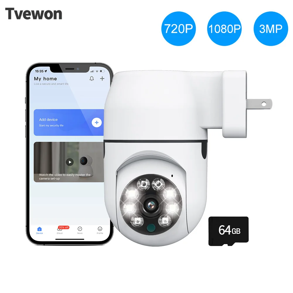 

Беспроводная IP-камера видеонаблюдения с Wi-Fi, 3 Мп, 1080P
