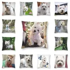 Рождественская прямоугольная наволочка Westie, домашний декор, 3D двухсторонний принт West Highland White Terrier, наволочка для автомобиля
