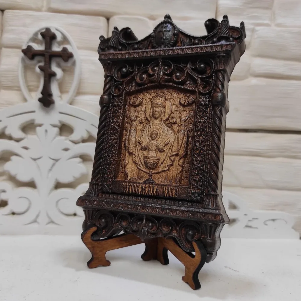 Icons Virgin неупиваемая bowl small carved icon Blessed size 10-15 cm | Дом и сад