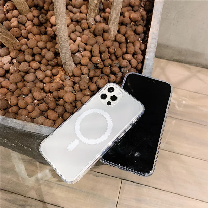 Прозрачный Магнитный чехол Magsafe совместимый с iPhone 12 Mini 12/12 Pro Max | Мобильные