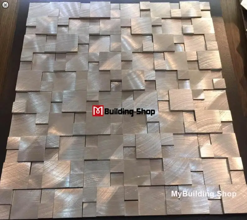 

11 PCS Brushed Silver Metal Mosaic Kitchen Wall Tile Backsplash SMMT114 Aluminum Stainless Steel Metallic Tiles 3D Mosaic Patter