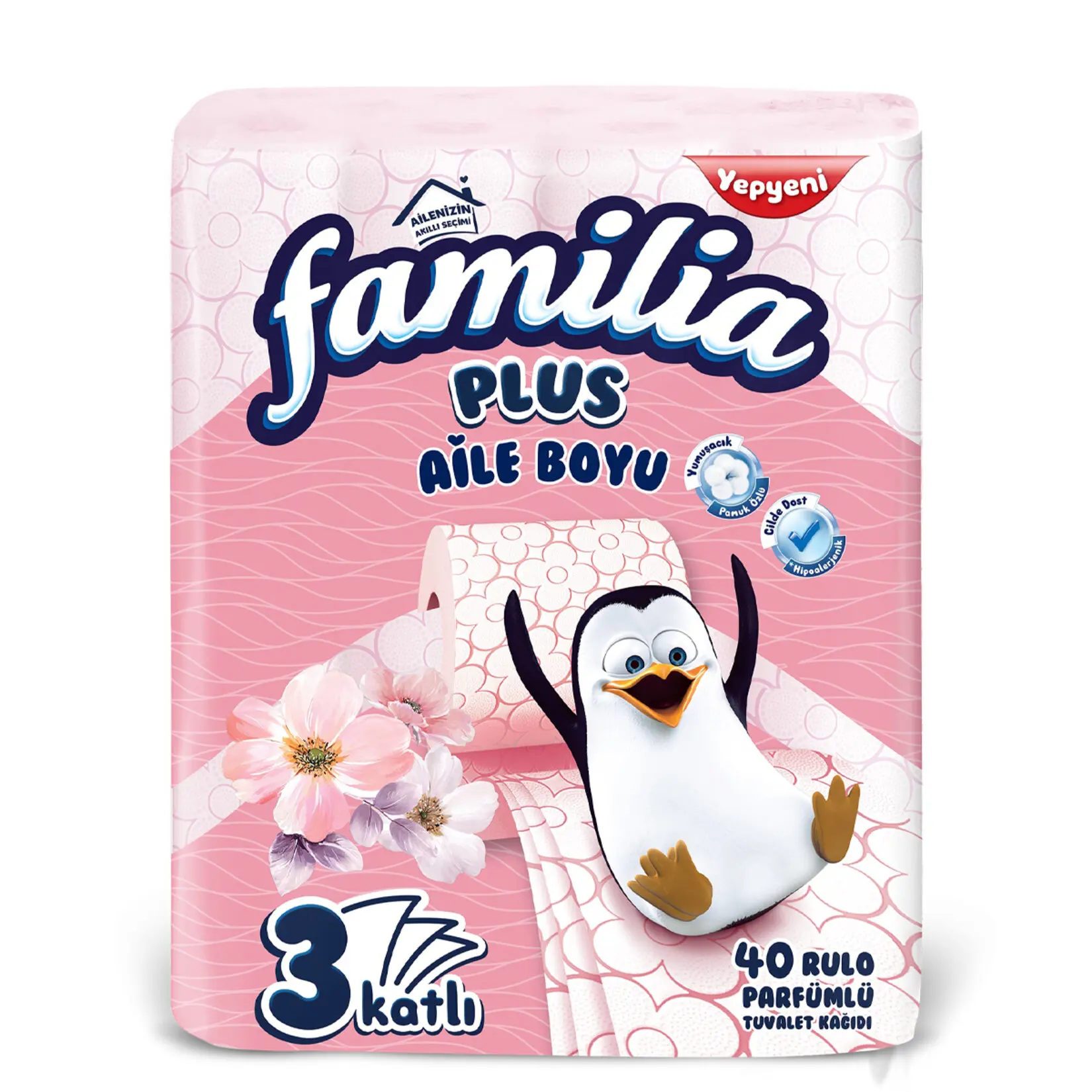 Familia Plus Toilet Paper One-Piece Economic 40'lı 3 Layer Perfume Scented Family All You Need Meet