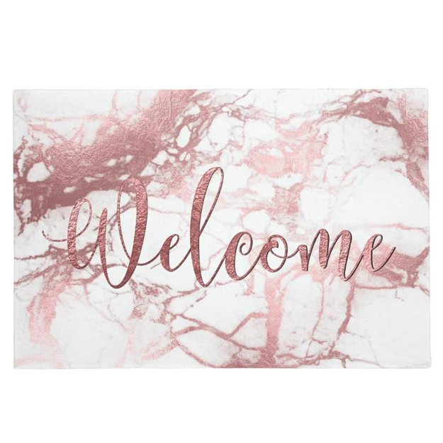 Стильные черные коврики для входной двери из искусственного мрамора с золотыми