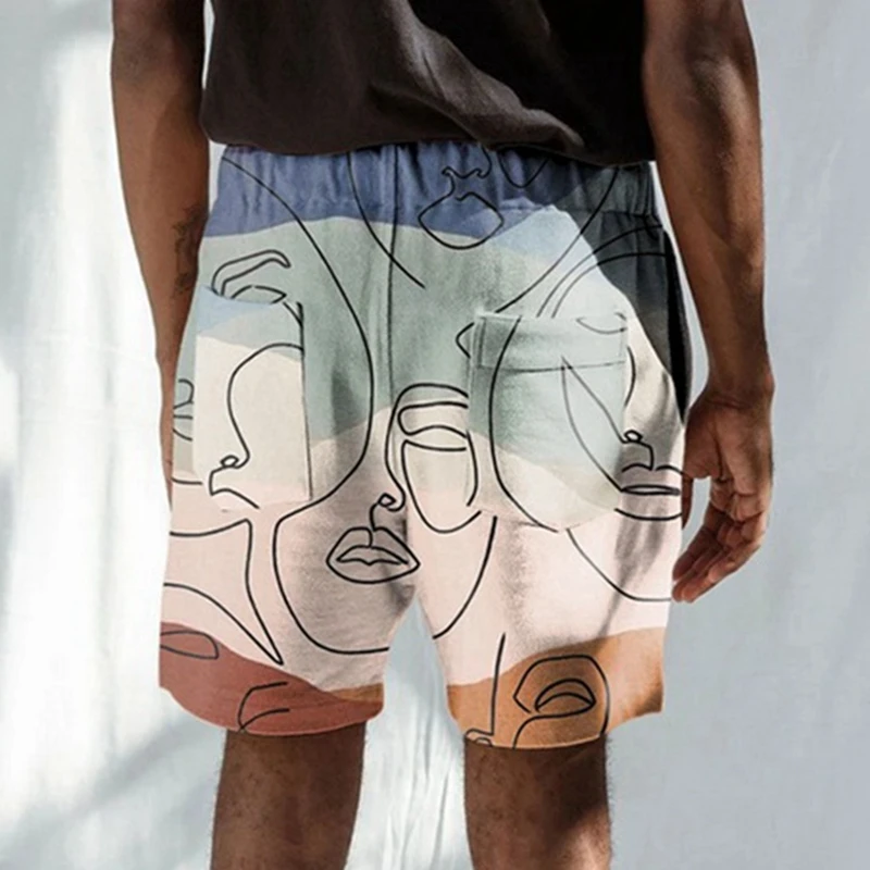 

Man's Clothing Fashion Print Short Casual Elastic Waist Beach Pants Boy's Bootoms