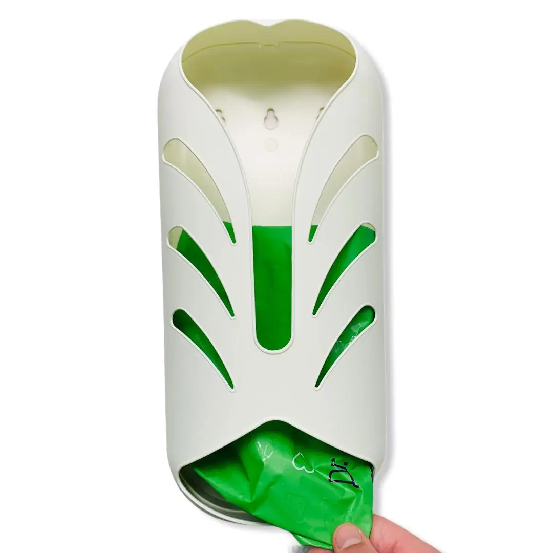 Настенная корзина органайзер для хранения пакетов и мешков мусора Молочная |