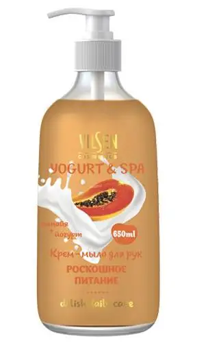 VILSEN Yogurt&ampSpa Крем - мыло для рук Папайя+Йогурт Роскошное питание 650 мл |