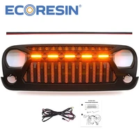 accessories for wrangler 2007 2017 jk 44 jeep auto parts front bumper grilles with yellow led running lights