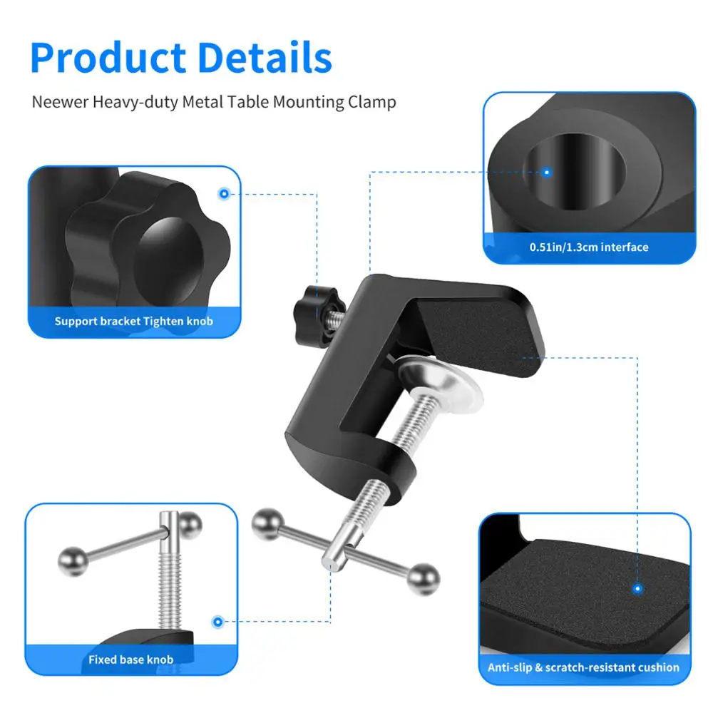 Neewer сверхпрочный металлический Настольный монтажный зажим для микрофона
