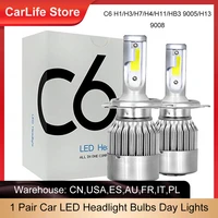 c6 h1 h3 h7 led headlight bulbs led car lights h4 880 h11 hb3 9005 h13 9008 6000k 72w 12v 7200lm led day light auto headlamps