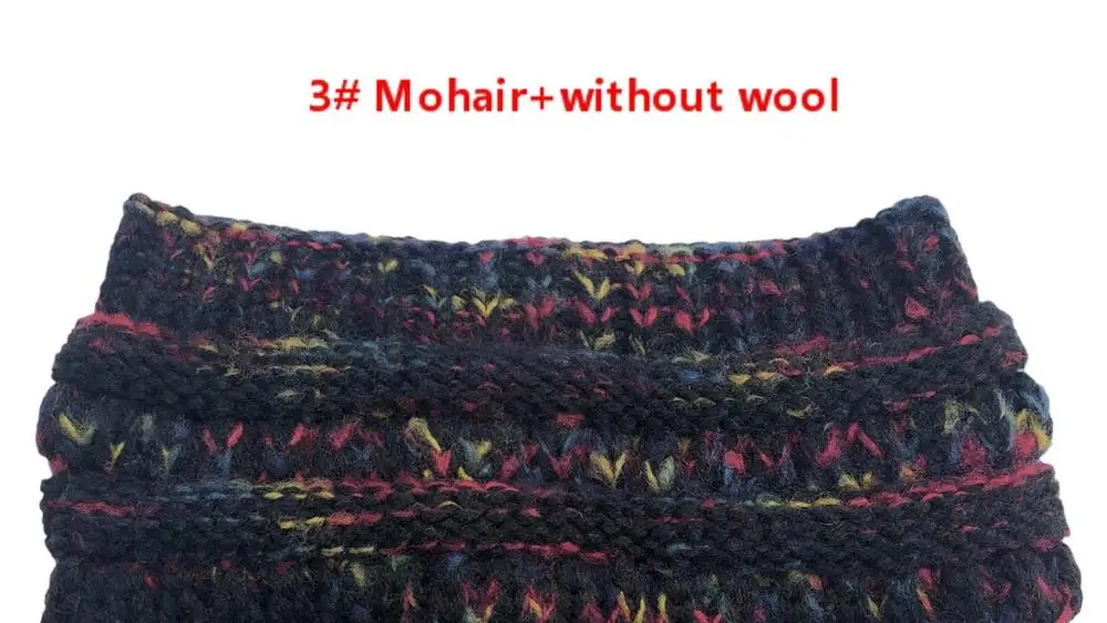 3 Without Wool 8 цветов, головная повязка из мохера, женские тянущиеся вязаные крючком шапки, зимние шапки для рождества, вечерние, подарок для женщин, шапка, теплая, для девушек, грязная булочка - Цвет: 3 Without Wool