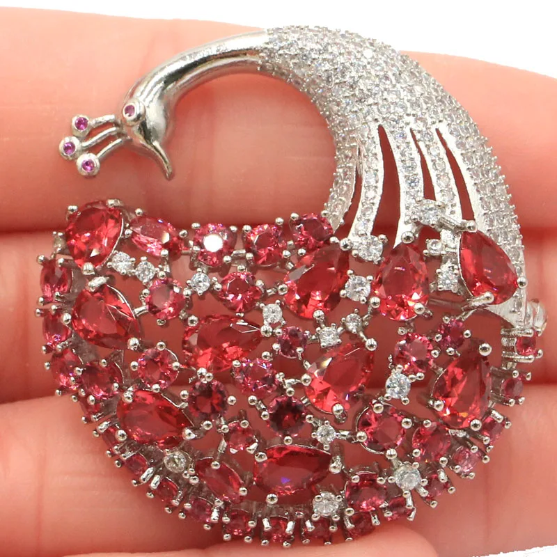 43x42 мм большой размер тяжелая форма павлина Розовая Малина родолит гранат