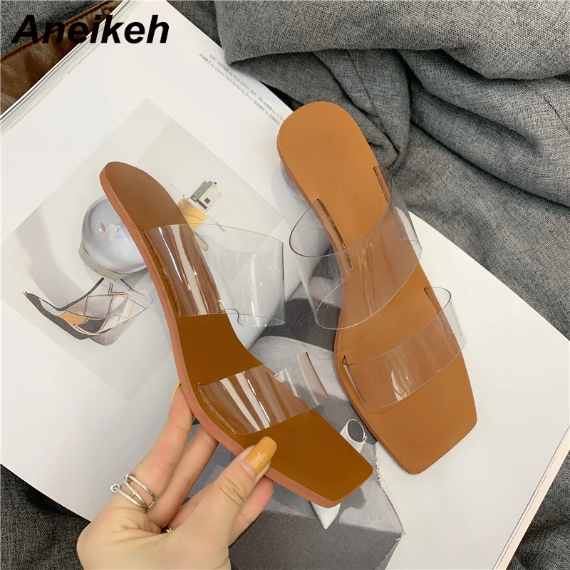 Сандалии Aneikeh из ПВХ модные пикантные желейные туфли-лодочки с открытым носком и