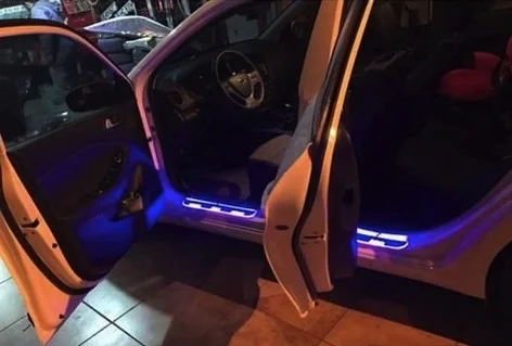 

VEHICLE-SPECIFIC LIGHTED DOOR THRESHOLD, NAMED DOOR SILL, LED LIGHT AUTO DOOR SILL PROTECTOR- VW - BMW - TOYOTA - AUD -