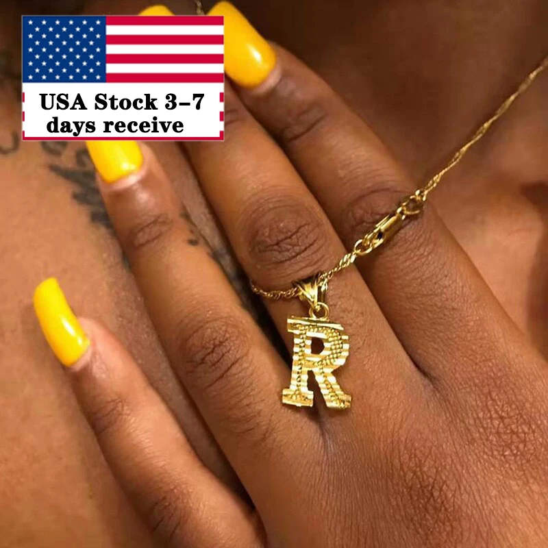 Ожерелье с надписью для женщин A-Z из нержавеющей стали ожерелье алфавитом