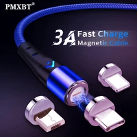 led magnetic usb cable fast charge micro usb type c data cord for iphone 13 pro xiaomi samsung mobile phone charger usb c cable