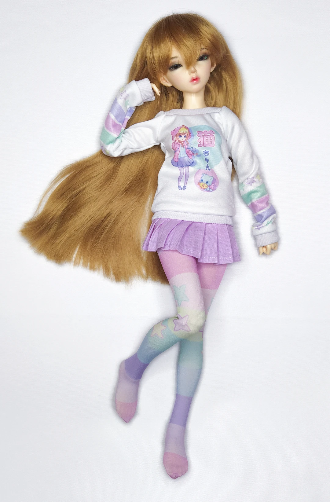 Одежда для кукол свитшот с принтом 1/4 bjd msd mnf