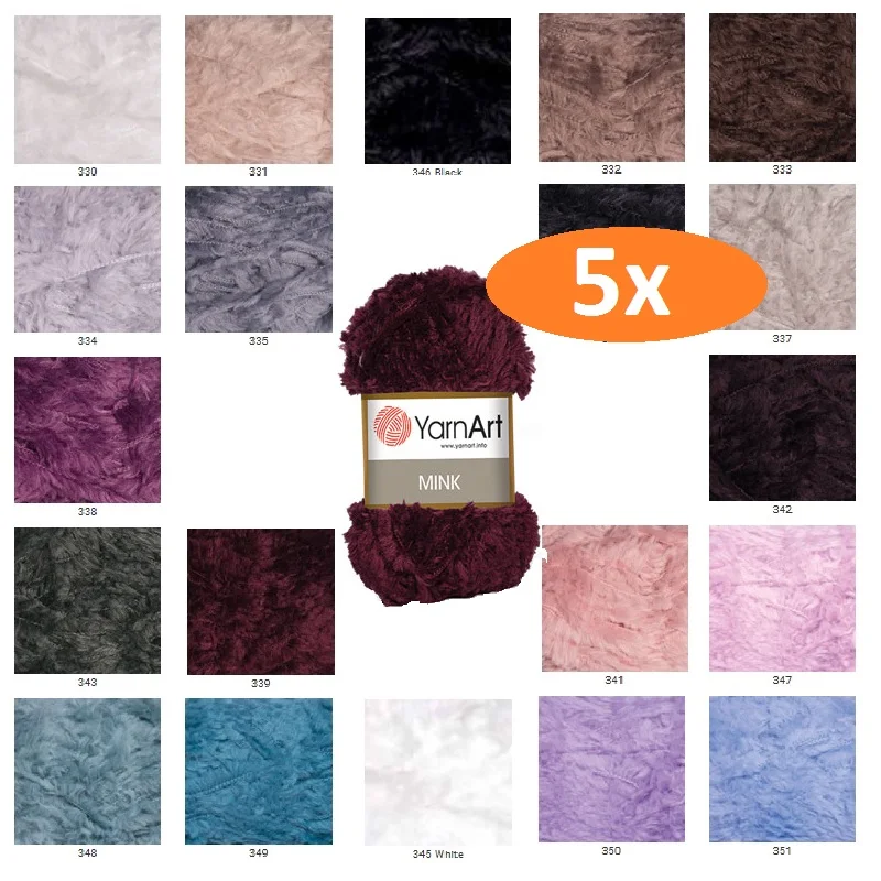 Yarnart пряжа с шерстью норки 5x50gr-75m % 100 микро Полиамид пушистый мягкие носки вязаные