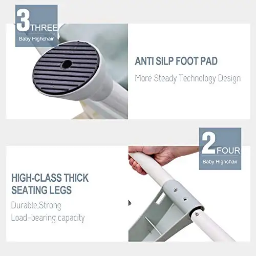 Convertible High Chair Baby Dining Booster Seat Adjustable Feeding Highchair with Tray for Infant and Toddler | Мать и ребенок