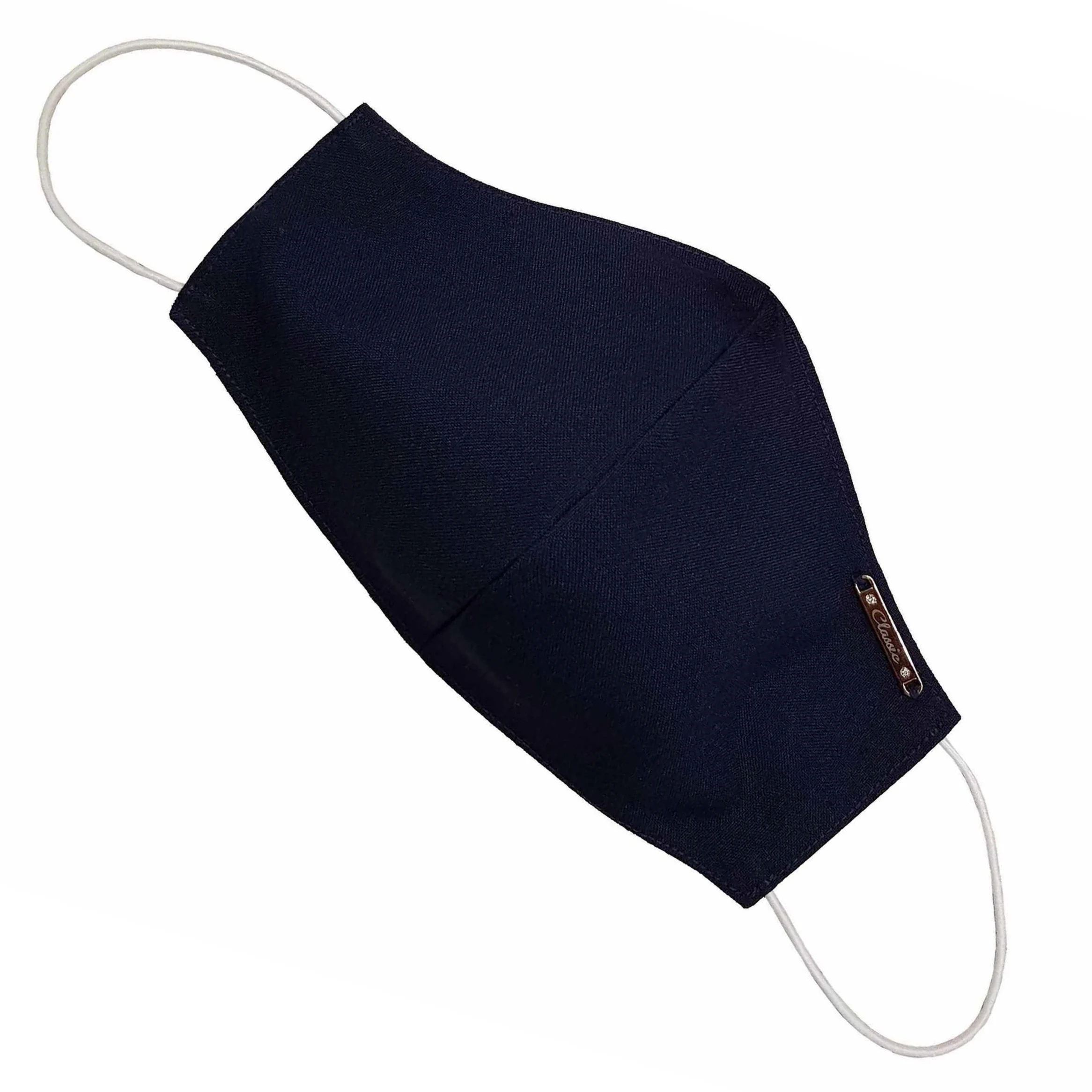 Тёмно-синяя защитная 2-х слойная маска для лица из хлопка многоразовая. Защита от