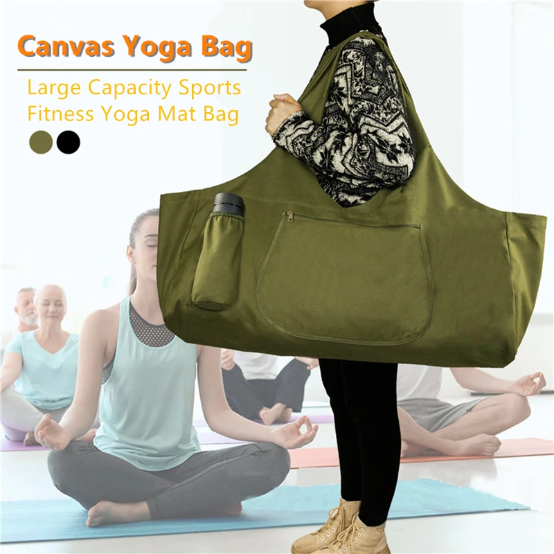 

Fashion Large-capacity Canvas Yoga Bag Multi-pocket Sports Fitness Yoga Mat Storage Shoulder Bag Travel Oversized Organizer