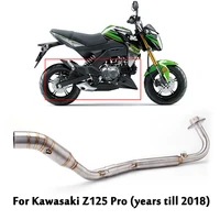 for kawasaki z125 pro motorcycle front link pipe exhaust system modified connecting tube slip on 51mm modified stainless steel