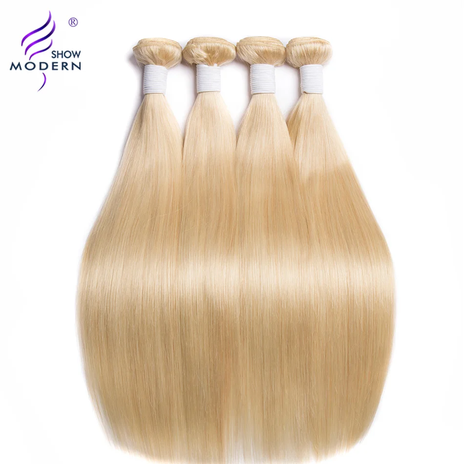 Современные перуанские прямые волосы 613 блонд пряди человеческие пучок 1/3/4 шт 10-28