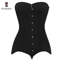 satin material hip liffer shapewear 14 spiral steel boned womens overbust bustier corsets top slimming body shaper corset