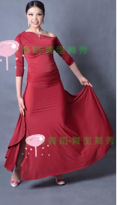 black waltz Latin salsa tango rumba Quick step Fox trot practice Dance skirt placketing | Тематическая одежда и униформа