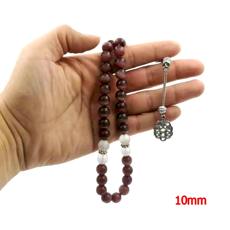 33 Tasbih кошачий глаз камень misbaha и 8 мм 10 12 натуральный любовь подарок молитвенные