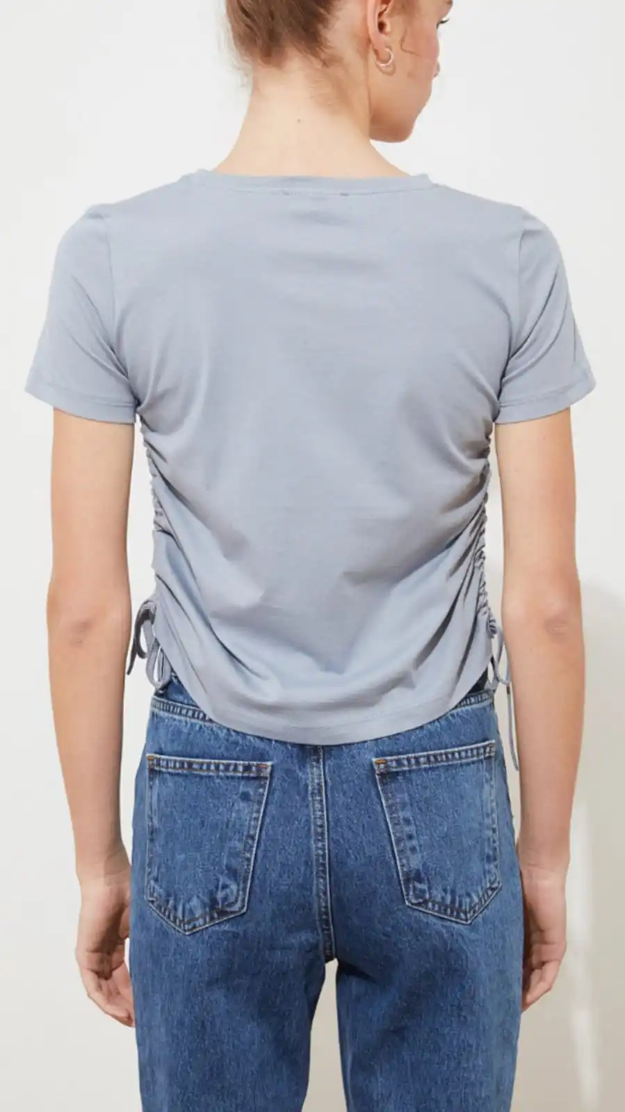 

Gri Bzgl Basic rme T-Shirt Kadn Giyim Gen Kz Giyim 2021 lkbahar Yaz Koleksiyonu