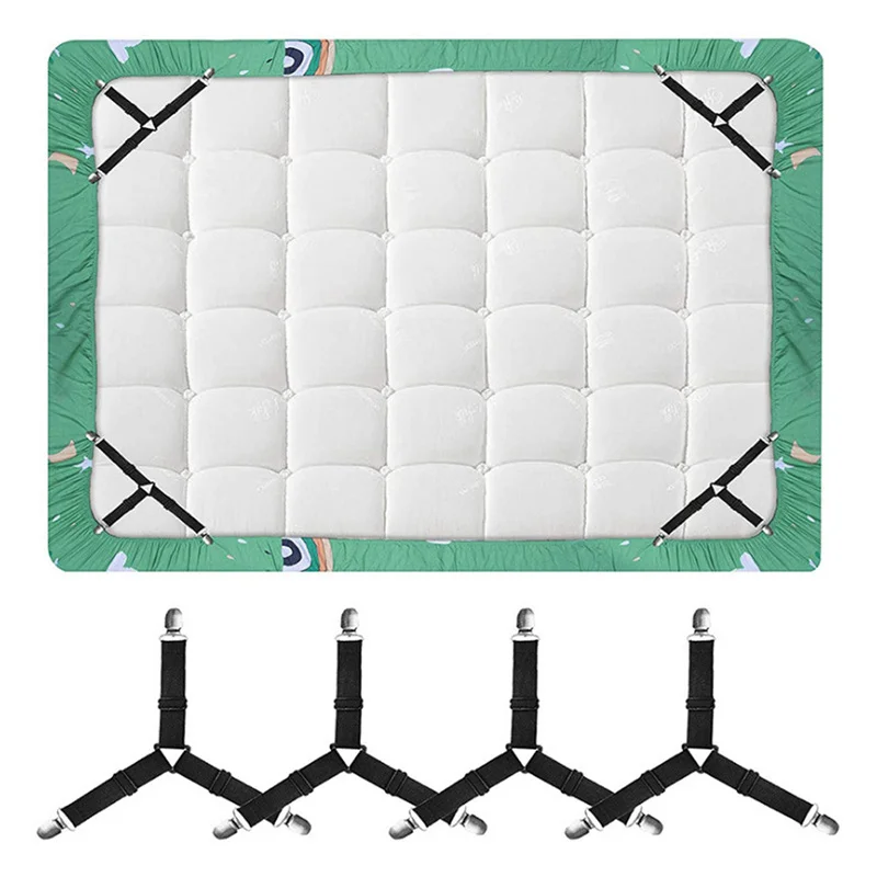 

Bed Sheet Elastic Grippers Belt Fastener Bed Sheet Clips Mattress Cover Blankets Holder Home Textiles Organize Gadgets