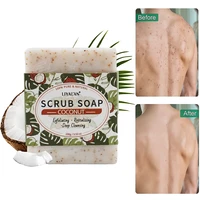 coconut oil black sugar body exfoliating soap bar skin whitening anti acne moisturizing natural handmade soap 100g
