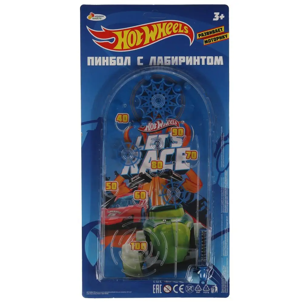 Фото Настольная игра Хот Вилс пинбол Играем Вместе 2006K375-R2 №1