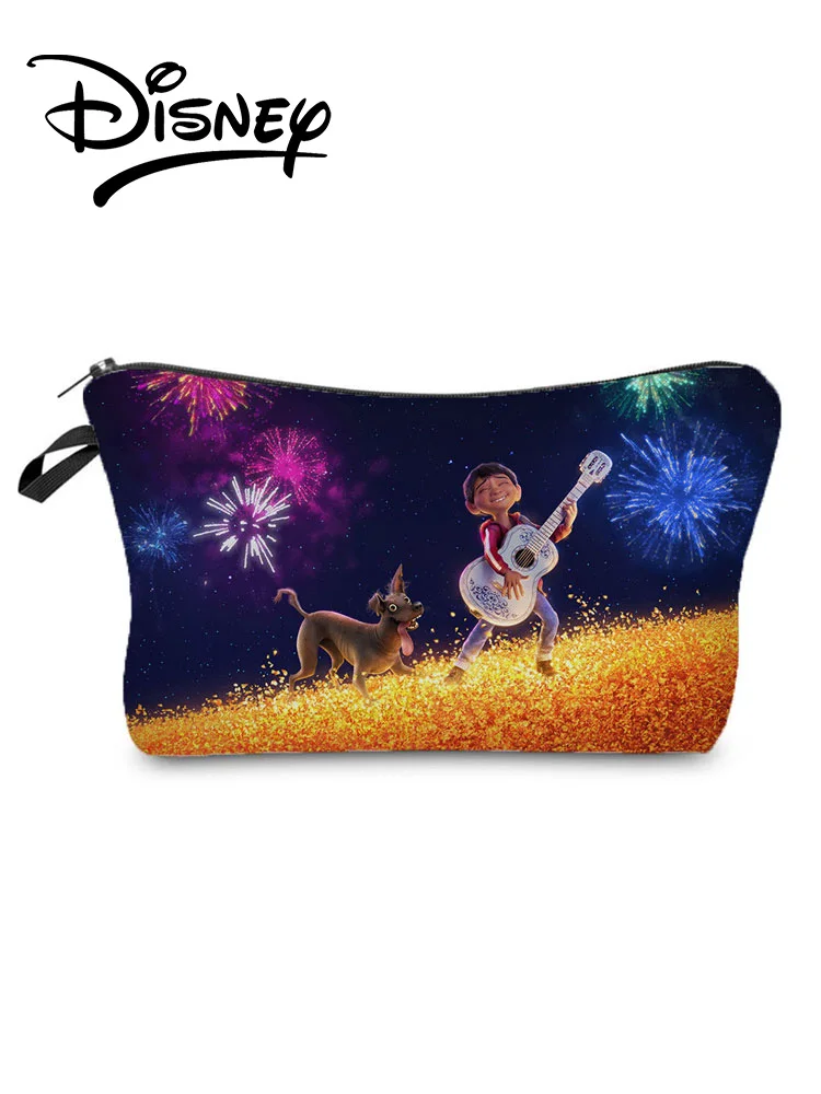 

Hot Sale Disney Coco Printed Makeup Bag Cartoon Women Storage Bag Fireworks Cosmetic Bag Christmas Foldable Gift Custom Pattern