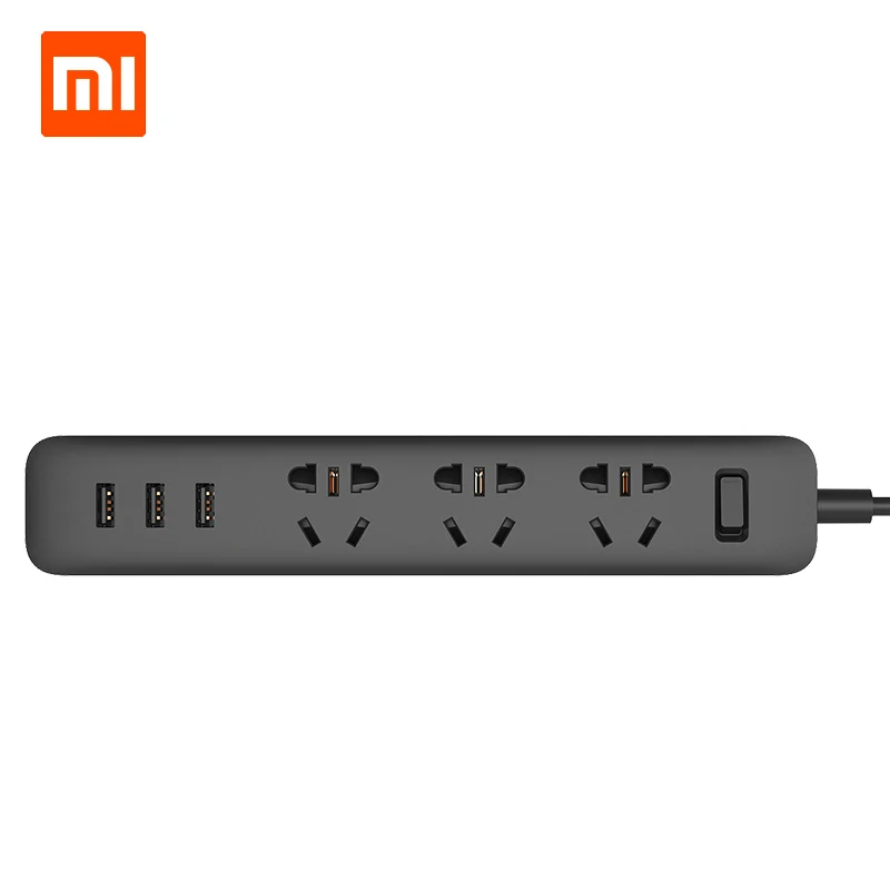 

Xiaomi Plug-in Board 3USB 2A Fast Charge Plug Row Multi-function Home Expansion Socket Plug Switch Drag Wiring Board Original