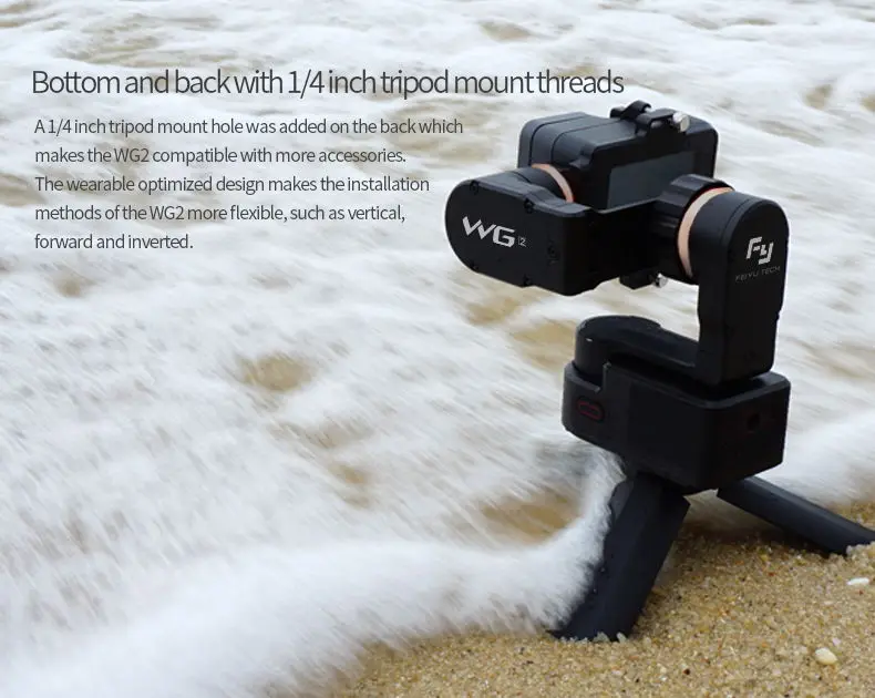 FeiyuTech Feiyu WG2 носимых монтируемый 3-axis Водонепроницаемый карданный стабилизатор для GoPro iPhone 7 6 Plus 5 Session YI 4K SJCAM AEE экшн Камера