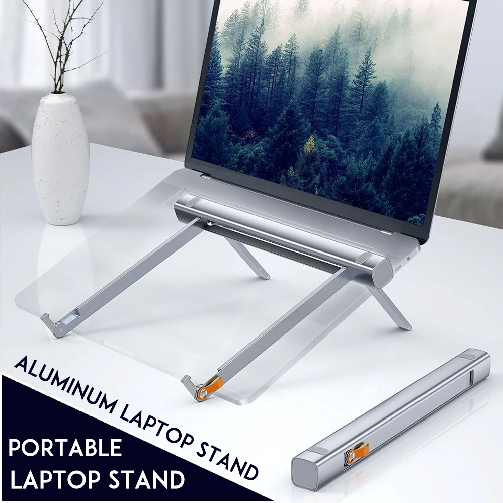 

Laptop Stand for MacBook Air Pro Adjustable Aluminum Laptop Riser Foldable Portable Notebook Stand for 11/13/17 Inch