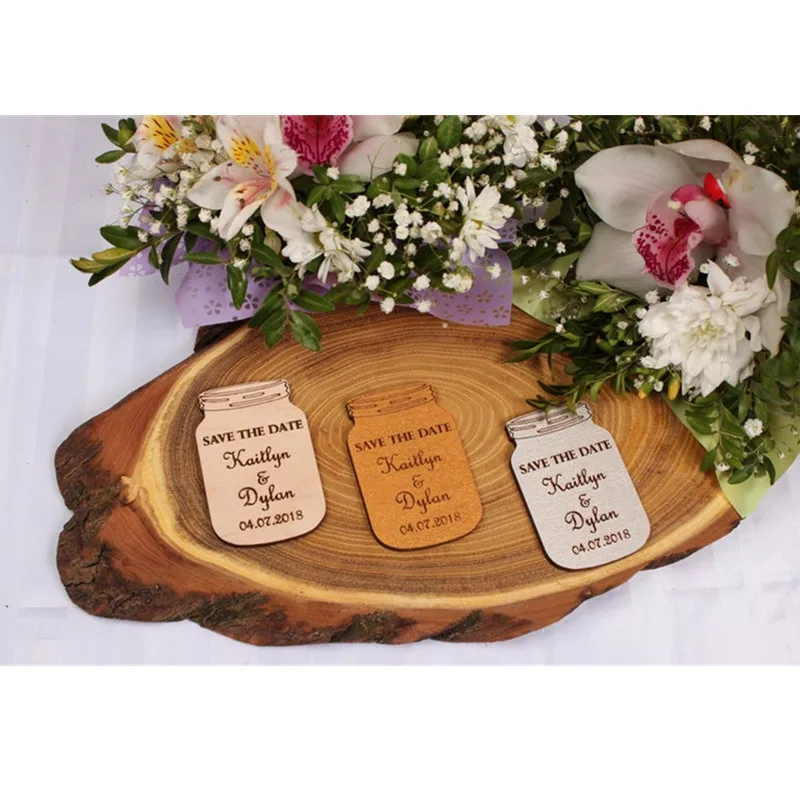 Деревянный магнит для сохранения даты деревянные магниты банок Свадебное