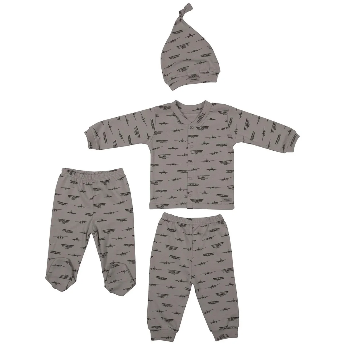 

Bebepan Aircraft Sweatshirt Pants Hat Pyjamas Set New Born Boy