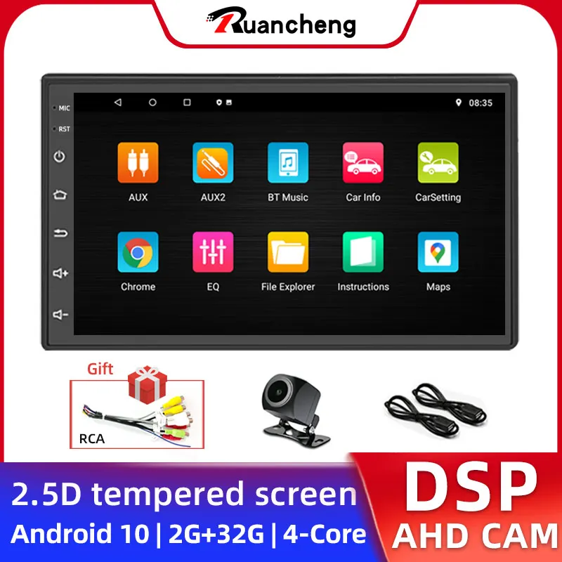 $325.16 Android 10.0 2 Din Car radio Multimedia Video Player Universal auto Stereo GPS MAP For Volkswagen Nissan Hyundai toyota CR-V Kia