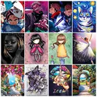 5D алмазная живопись, полный круг, аниме портрет, картина, алмазная вышивка, пейзаж, мозаика, вышивка крестиком, домашний декор, искусство, квадраты