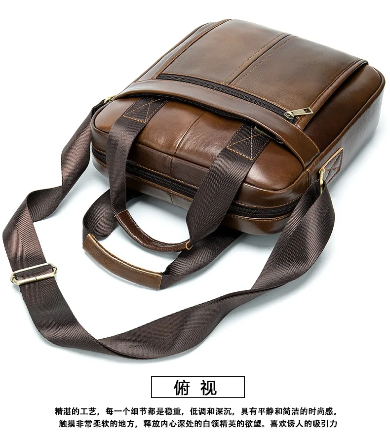 Сумка мессенджер из натуральной воловьей кожи брендовый деловой портфель от