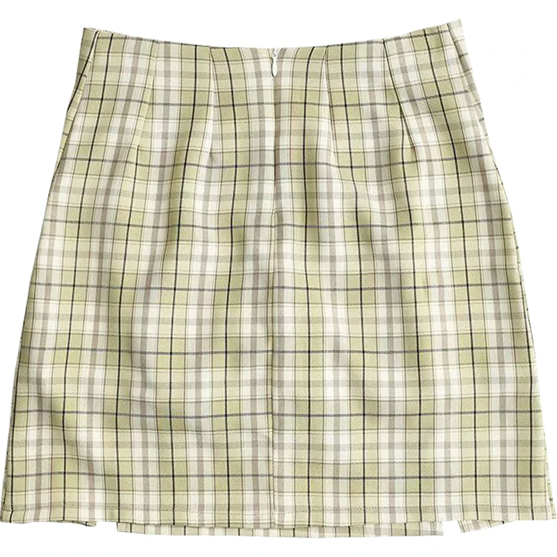 2020 Летняя женская юбка клетчатая мини-юбка с шортами ретро высокой талией