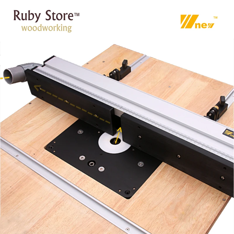 Heavy Duty Router Fence + 2PCS 400mm T-tracks  + 1PCS 690mm Bracket to Fix Featherboards, Updated with Dust Port Connection