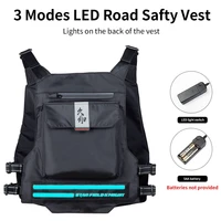 new road safety vest led light motorcycle vest cycling riding men women high visibility reflective no sleeve jacket riding wear
