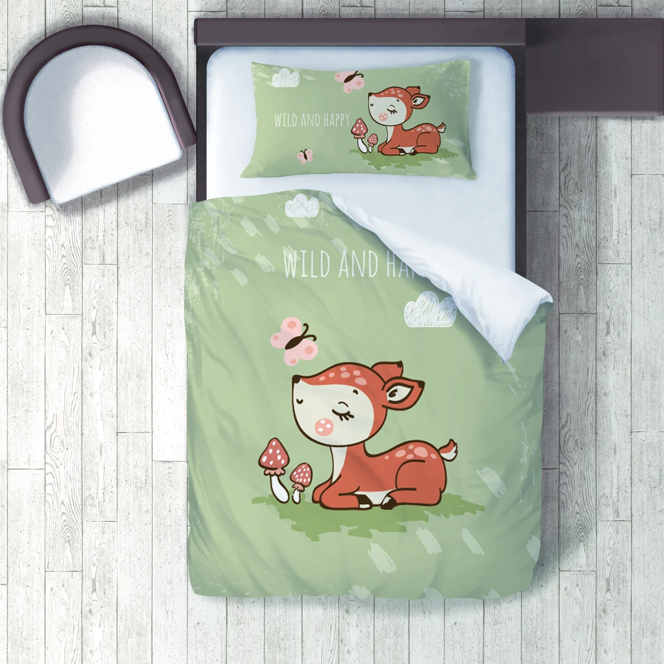 

Duvet Cover Set Bedding Set Pillow Case for Baby and Kids Room 3D Printed, Wild and Happy Gazelle Model 186