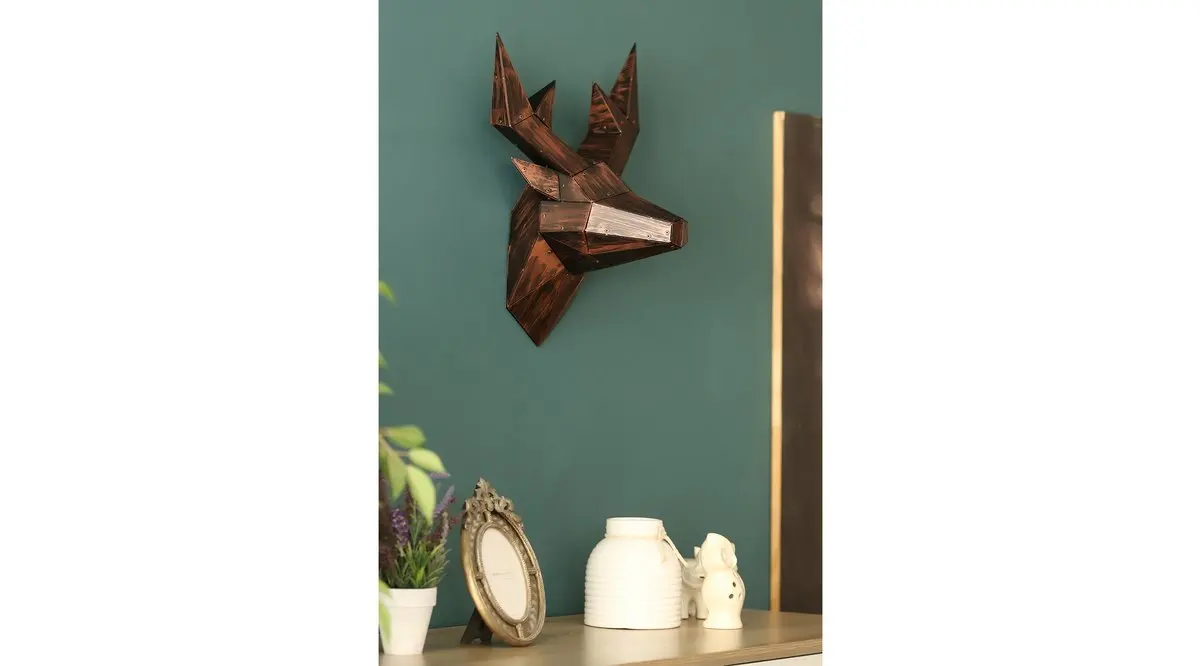 

Сделанный на заказ трехмерный металлический стеллаж с оленем, Настенный декор домашняя скульптура роскошный дизайн на заказ