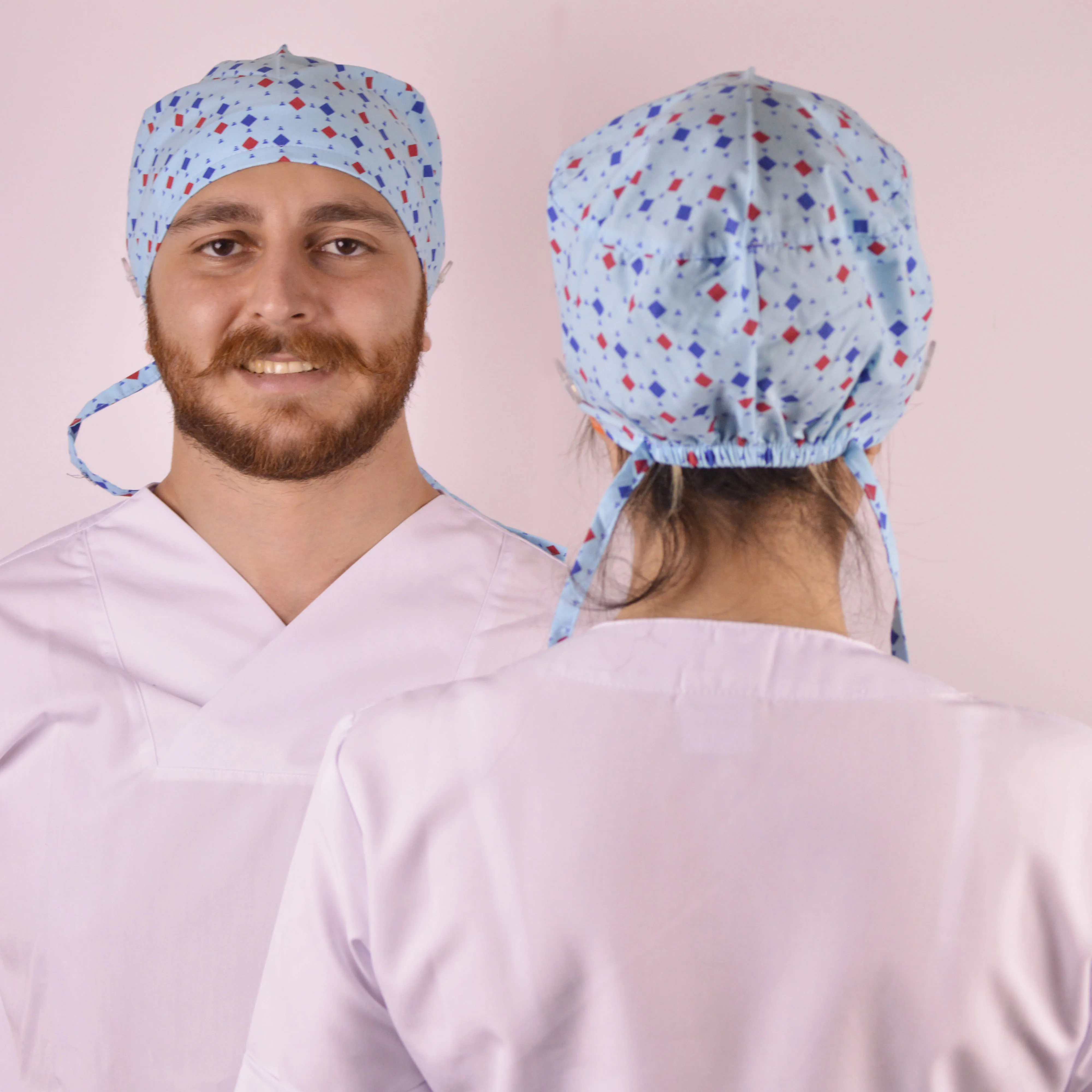 

UNISEX,scrub caps with buttons,Medical bonnet ,scrub hat,Bouffant cap, Surgical cap, Nurse cap, cotton bonnet , TURQUOISE SQUARE