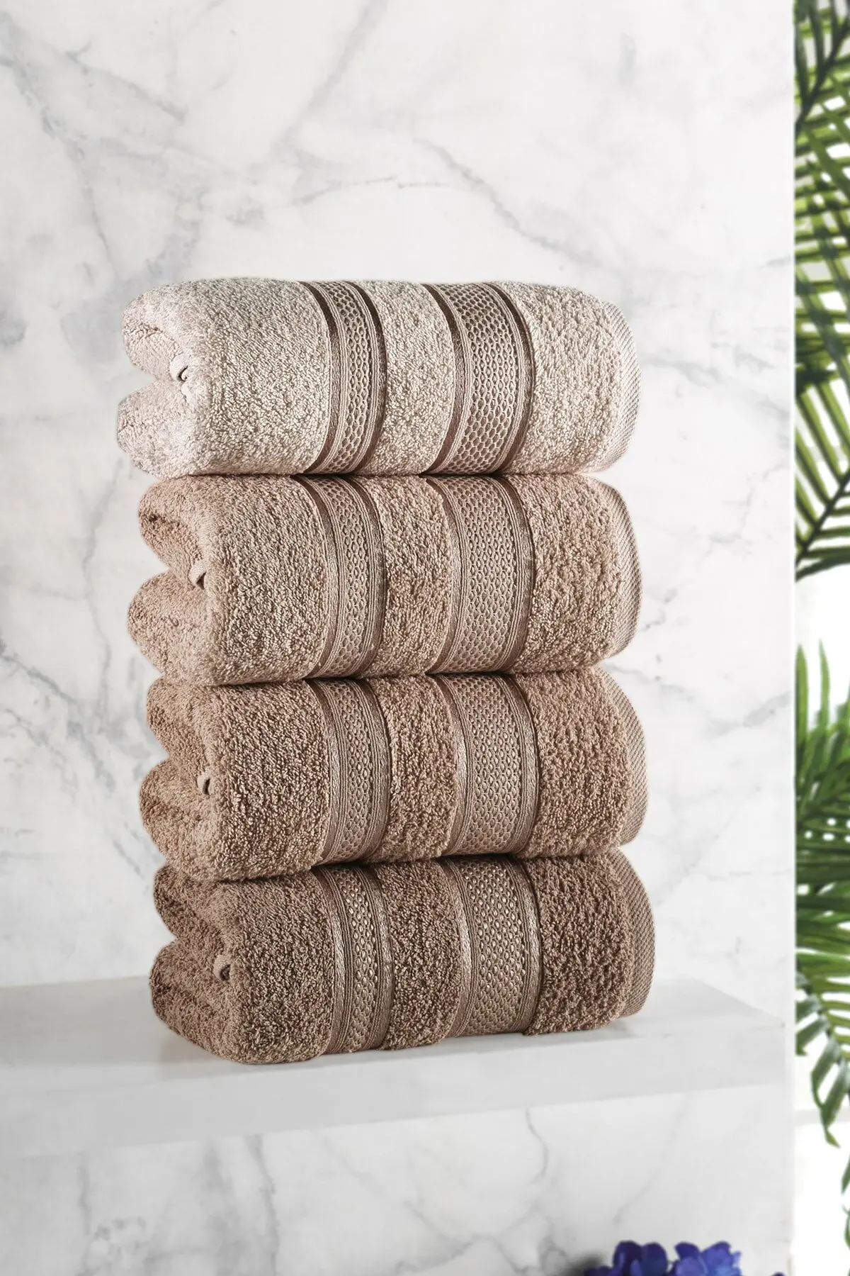 4PC Microfiber Towel Set 100% Cotton Adult Washing Face Bath Pure Cotton Men's Women's Soft Absorbent Turkish Quality Towels