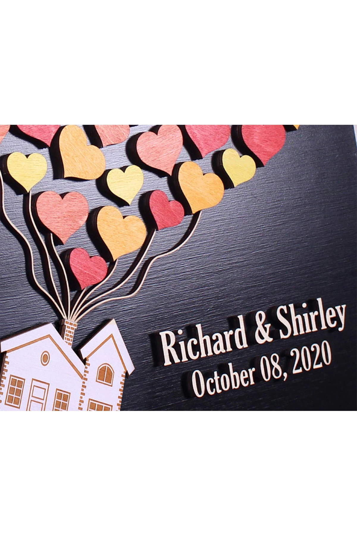 Wedding Guest Visitor Signature Book Wooden Personalized Alternatives to Names Date Mr and Mrs Mariage 3D Love Valentine's Rusti | Дом и